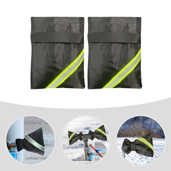UPOUART 2Pcs Black 210D Oxford Cloth Spigot Covers For Outside For Homeowners