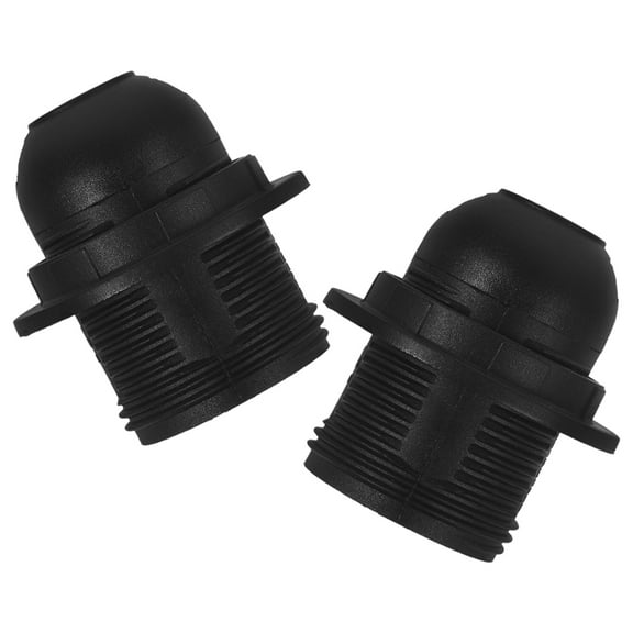 UPOUART 2Pcs Black E26 Threaded Lamp Holder Medium Screw Base Replacement Socket for Pendant Lamps