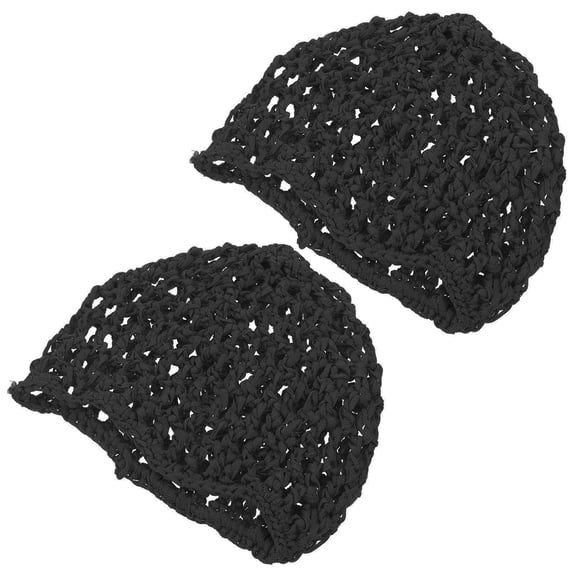 UPOUART 2Pcs Black Hair Nets for Wig Use Crochet Hair Cover Breathable Nylon Mesh Sleeping Caps