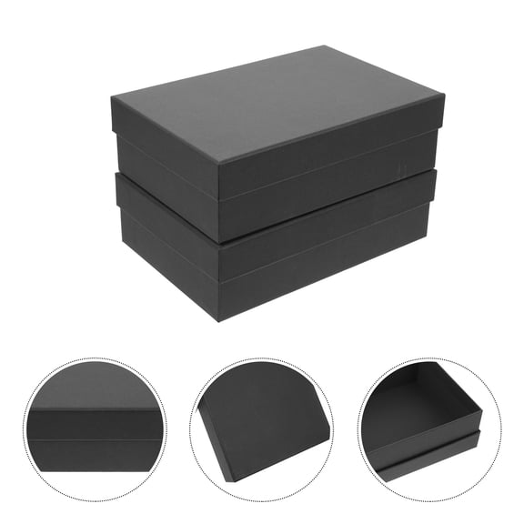 UPOUART 2Pcs Heart Boxes for Flowers Kraft Paper Packaging Box Black for Birthday and Christmas
