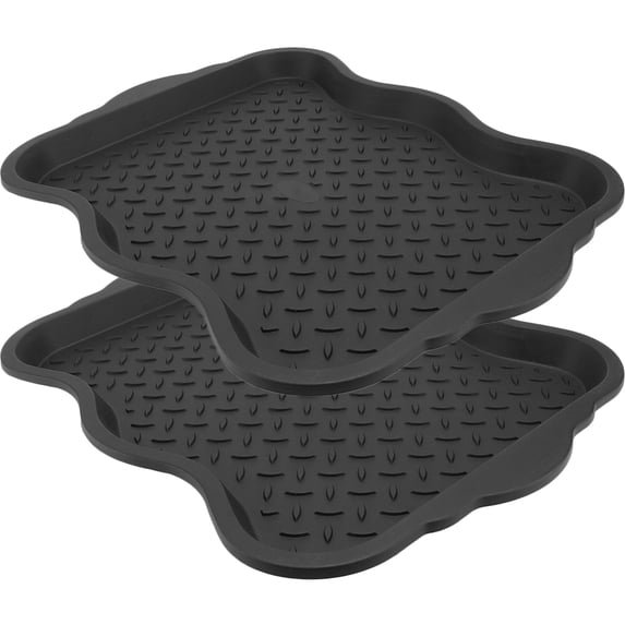 UPOUART Set of 2 Black Plastic Boot Trays Shoe Storage Mats for Entryway Indoor and Outdoor Use Multipurpose