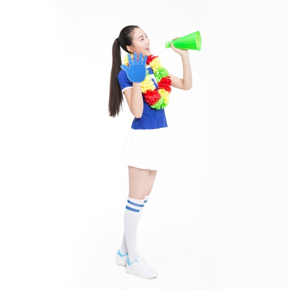 UPOUART 2Pcs Blue Foam Giant Hand Cheerleading Props Flexible Plastic Fingers for Sporting Events