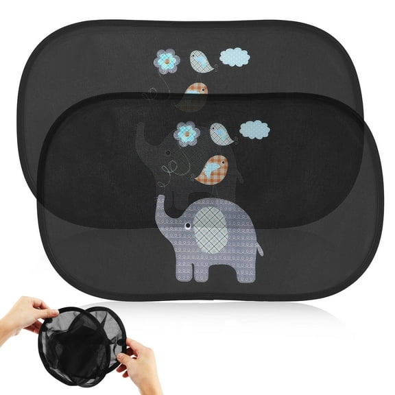 UPOUART 2-Pack Black PVC Car Window Shades for Glare and Comfort on Road Trips