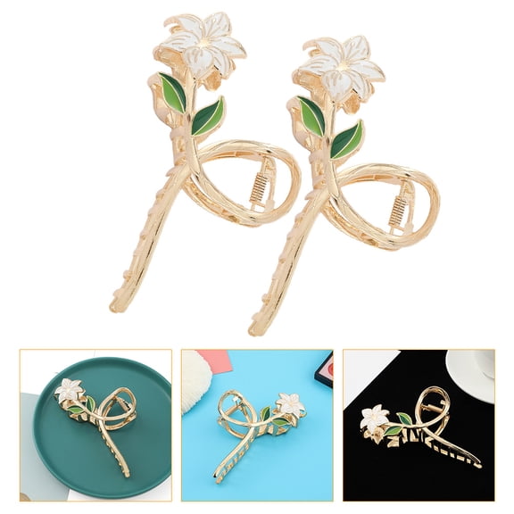 UPOUART 2Pcs Claw Clips for Long Hair Alloy Hair Decoration Tool for Women Party