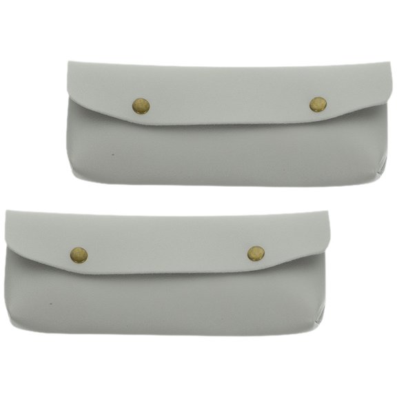 UPOUART 2pcs Travel Makeup Brush Holder Black PU Storage Pouch for Daily Use Women