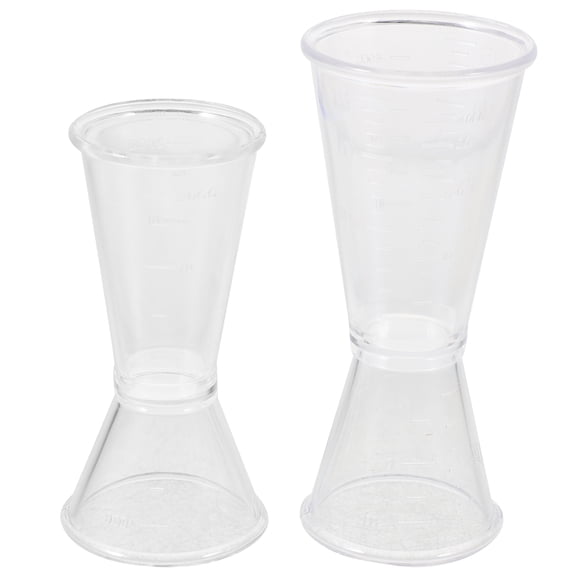 UPOUART 2Pcs Transparent Resin Cocktail Jigger with Measurement for Home Bartending
