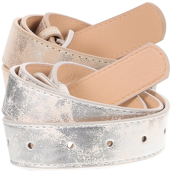 UPOUART 2-Pack Women's Glitter PU and Metal Belts Assorted Colors Fashion Clothing Accessories for Daily Wear