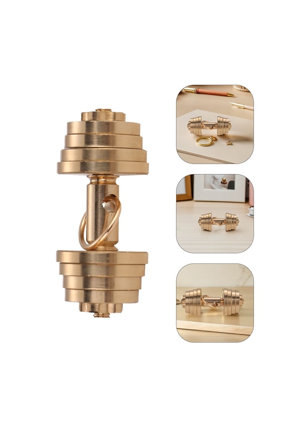 2Pcs Fitness Dumbbell Charm with Durable Brass Pendant for Gym Use