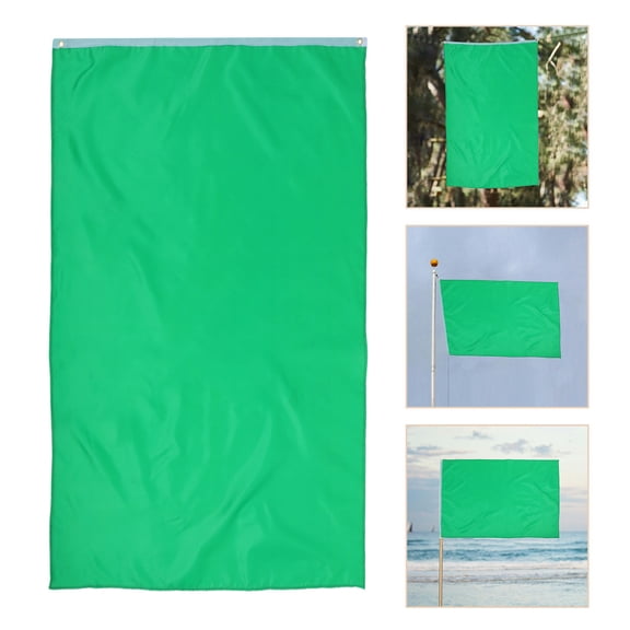 UPOUART 2Pcs Durable Polyester Green Flags for Game Event Cheer Handheld Flags with Easy Hang Grommets