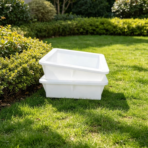 UPOUART 2Pcs Durable White Concrete Mold for DIY Garden Border and Patio Slab with Seamless Forming
