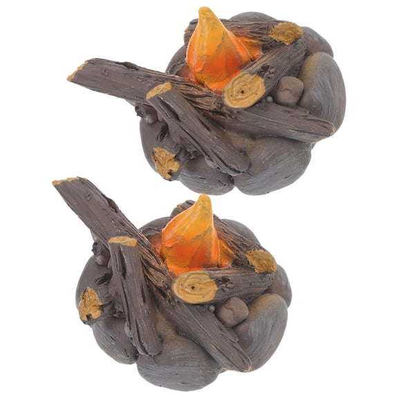 UPOUART 2-Pack Resin Decorative Fake Fire Ornaments for Party, Home, and Event Decorations with Fine Workmanship