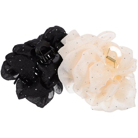 UPOUART 2Pcs Fashionable Chiffon Hair Clips Lightweight Decorative Hair Accessories