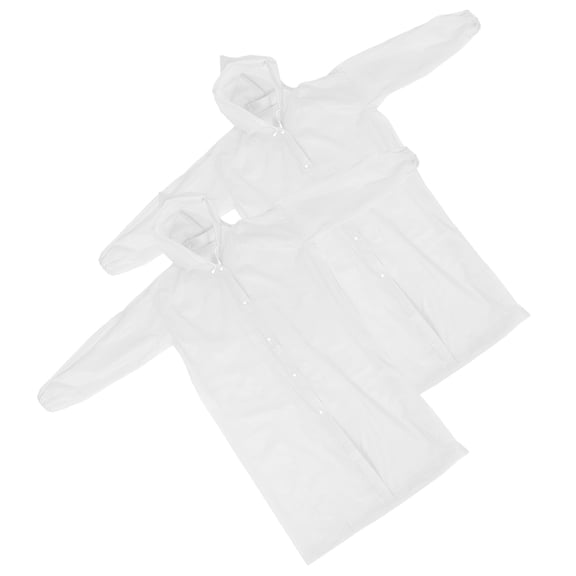 UPOUART 2Pcs Foldable Raincoat for Men White Waterproof Lightweight Travel Gear