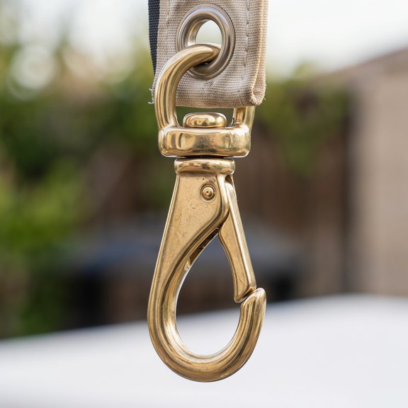 UPOUART 2Pcs Golden Brass Flagpole Swivel Snap Hooks with Spring Clip for Universal Flagpole Rope Attachment