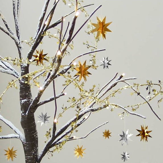 UPOUART 2Pcs Golden Party Star Banner Hanging Decoration for Indoor and Outdoor Celebration