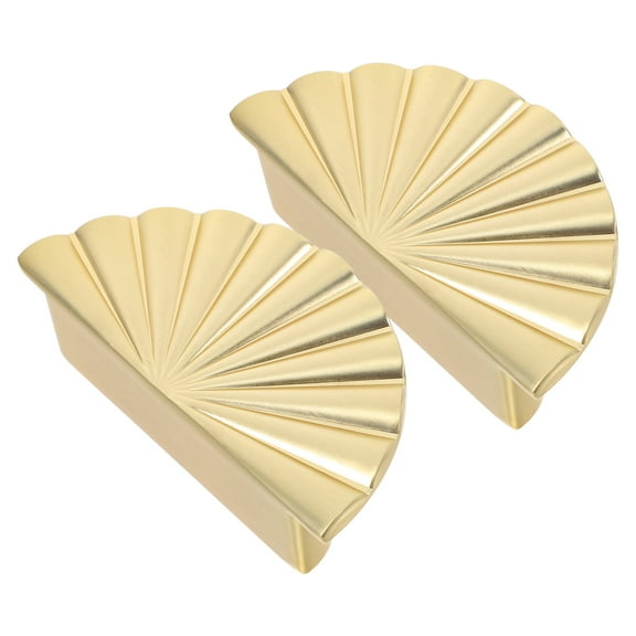 UPOUART 2Pcs Golden Semi-Circle Zinc Alloy Knobs for Cabinet Doors Antique Style Easy Installation 8.30X4.50X2.30CM