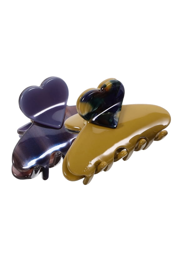 2Pcs Assorted Color Heart Hair Clips Small Hair Clips for Wedding and Photo Shoots