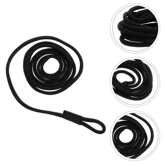 UPOUART 2Pcs Heavy Duty Black Marine Dock Rope for Yacht Mooring with Easy Install and Collision Protection