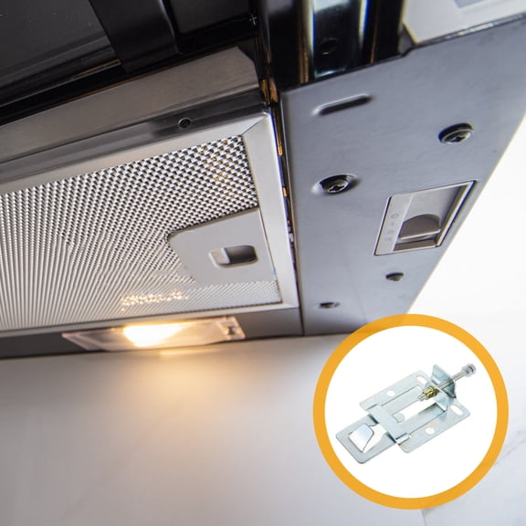 UPOUART 2-Pack Black Metal Wall Brackets for Range Hood Mounting, and Easy to Install Support Kit