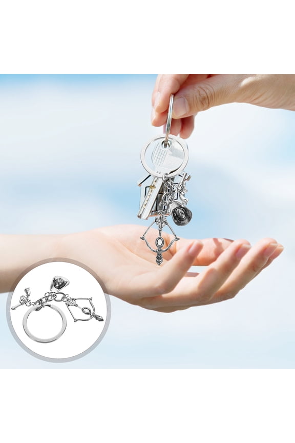2Pcs Keychain Charm Cowboy Style Metal Keyring for Graduation and Western Party Theme