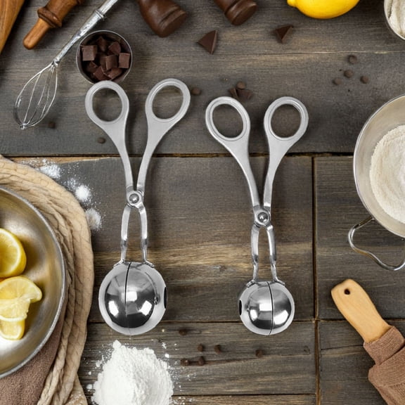 UPOUART 2Pcs Kitchen Meatball Maker Tool Stainless Steel with Non Stick Scoop and Comfortable Grip