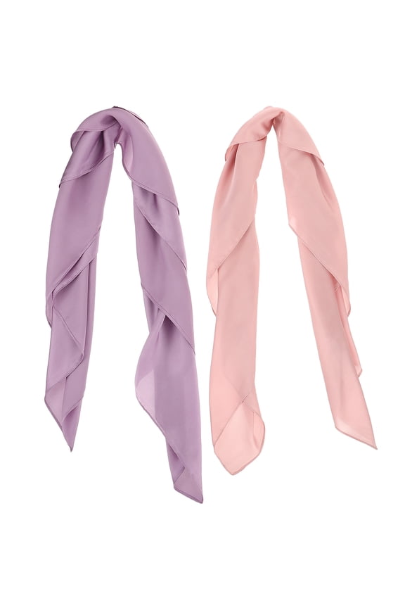 2-Pack Women's Silk Scarves for Neck and UV Sun Shield, Lightweight Fashion Accessories