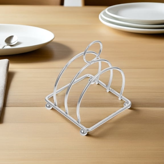 UPOUART 2Pcs Metal Bread Rack Silver Tool Organizer Toast Storage Holder For Dining Area Households