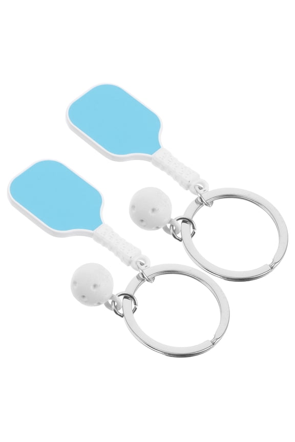 Zinc Alloy Blue Pickleball Keychain, Stylish Sports Accessory for Athletes 2Pcs
