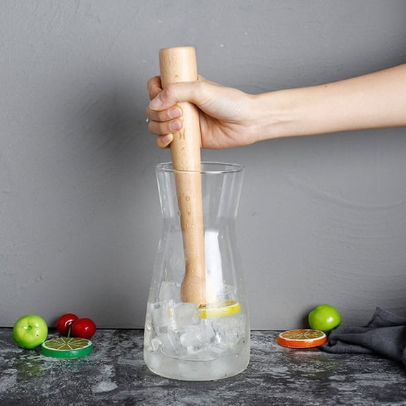 UPOUART 2Pcs Muddler For Cocktails Mixing Spoon Beech Wood Ergonomic Shape For Home Use Adults