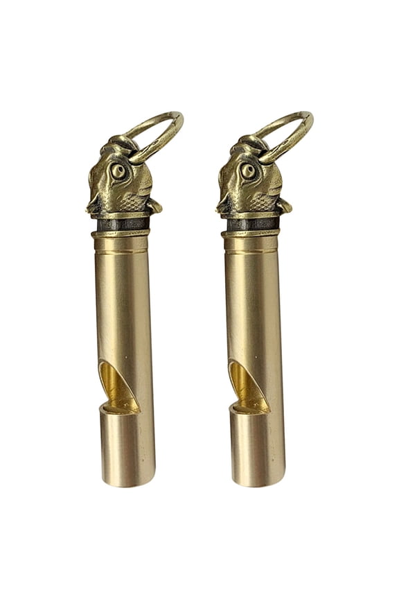2Pcs Multi Usage Whistle Brass Keychain Emergency Whistle Sleek Minimalist Design for Everyday Users