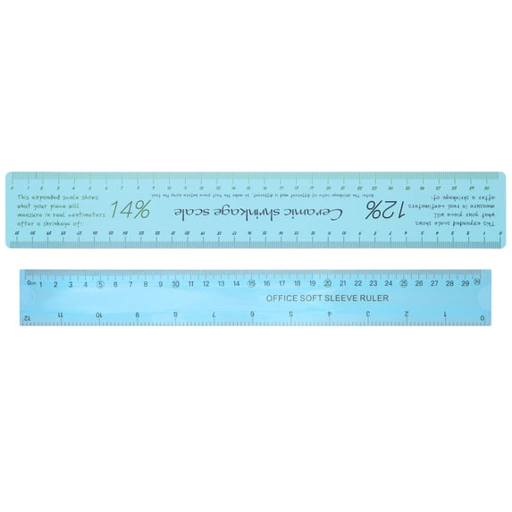 UPOUART 2-Pack Multifunctional Ceramic Clay Rulers with Plastic Shrinkage Scale for Precise Craft and Art Measurements