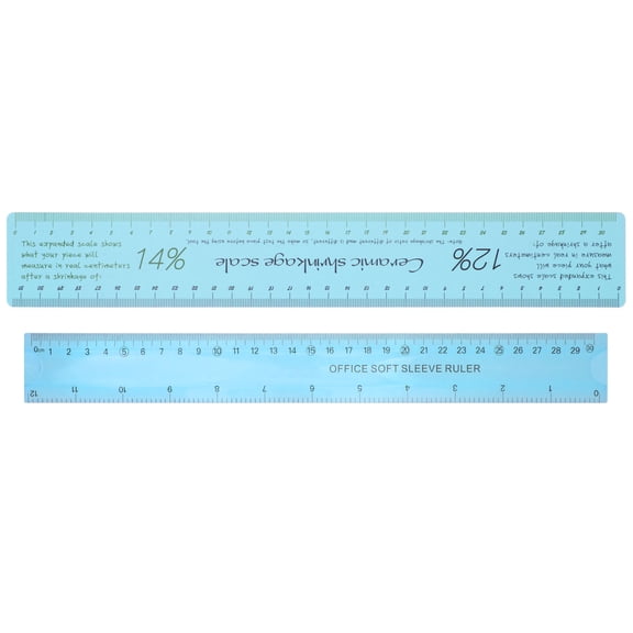 UPOUART 2-Pack Multifunctional Ceramic Clay Rulers with Plastic Shrinkage Scale for Precise Craft and Art Measurements
