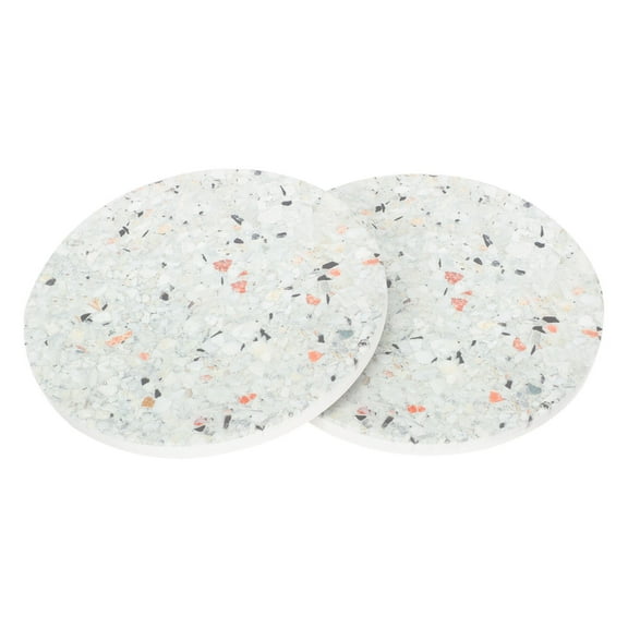 UPOUART 2Pack Tabletop Coasters Ceramic Beige Absorbent Coasters for Family Home Use Back to School