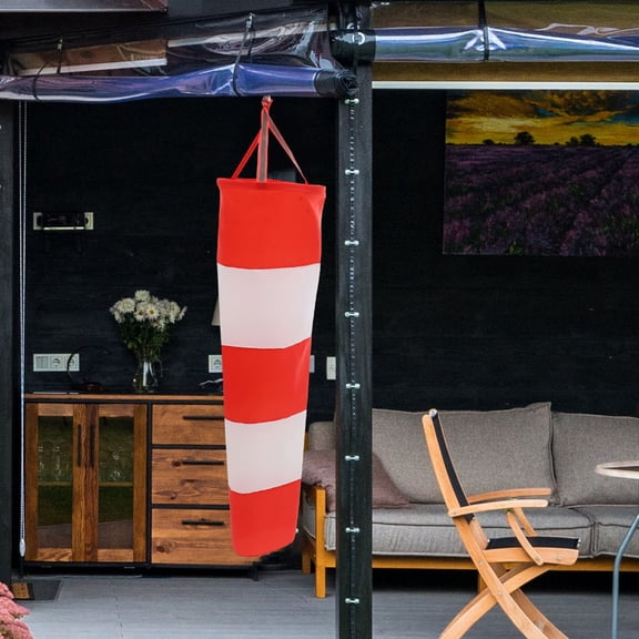 UPOUART 2-Pack Outdoor Hanging Windsock Flags in Red, Lightweight Wind Direction Indicators for Garden and Yard Decoration