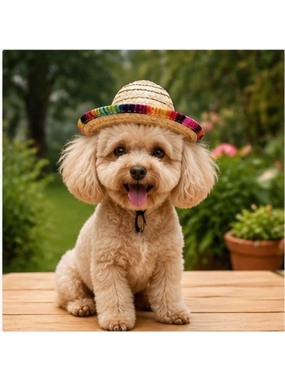 2Pcs Pet Straw Hat Headdress Hair Hoop Mini Hat Lightweight for Party Use