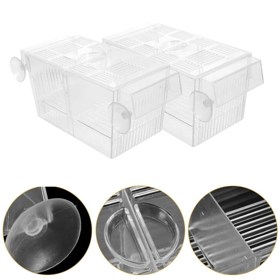 UPOUART 2Pcs Plastic Breeding Box Transparent ABS Nylon Double Layer Design for Aquarium Use Fish Tank Accessories