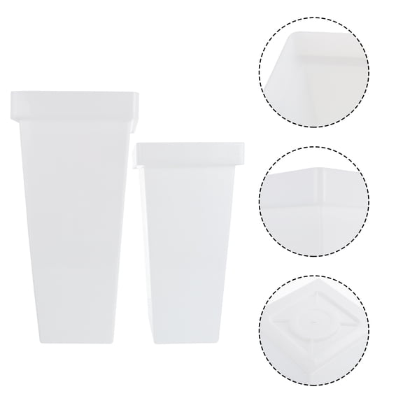 UPOUART Set of 2 White Plastic Flower Buckets, Plant Pots for Home, Office, Balcony Decoration