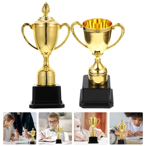 UPOUART 2Pcs Plastic Trophy for Winner Awards and Competition Recognition with Vibrant Colors