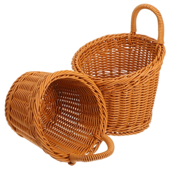 UPOUART 2-Pack Plastic Woven Wall Hanging Storage Baskets for Home Decor, Flowers, Chocolates and More