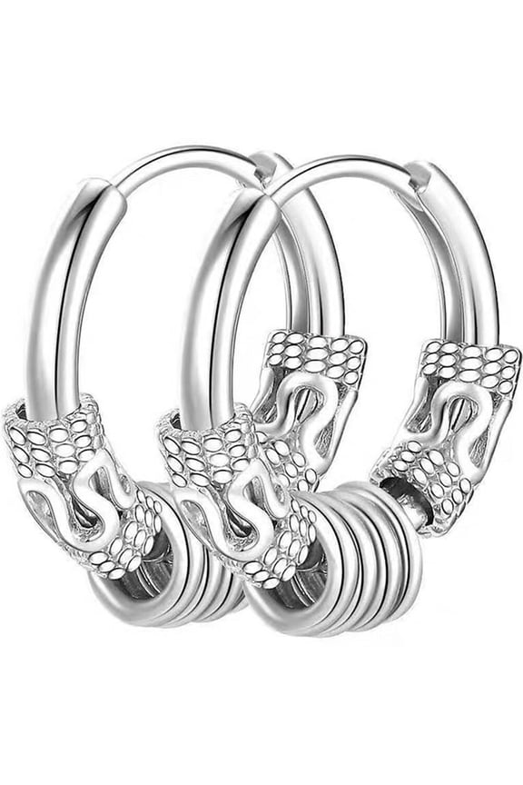 2Pcs Plated Lightweight Dragon Earrings Hoops Comfortable Fashion Jewelry