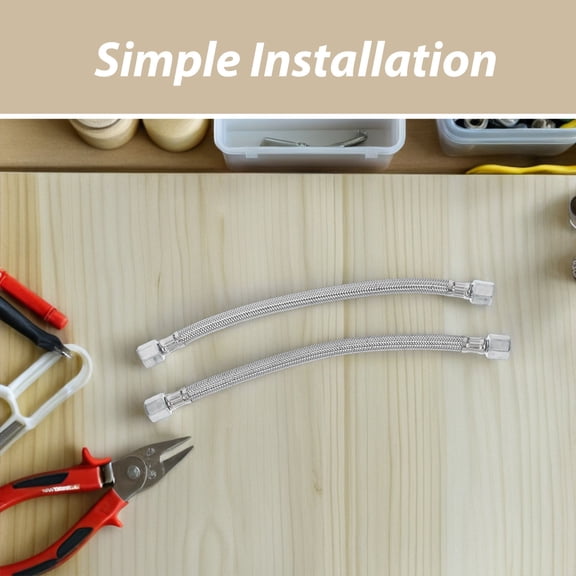 UPOUART 2Pcs Plated Silver Air Compressor Exhaust Tube Steel Wire High Pressure Hose Quiet Durable