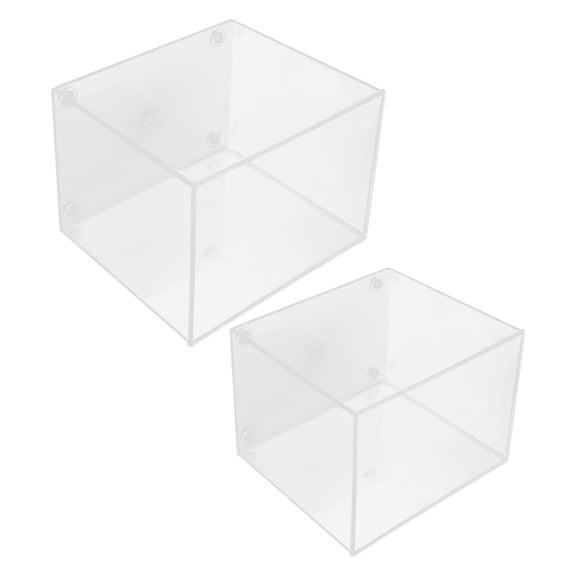 UPOUART Desktop Betta Fish Tank Transparent Plastic for Home Use 2Pcs