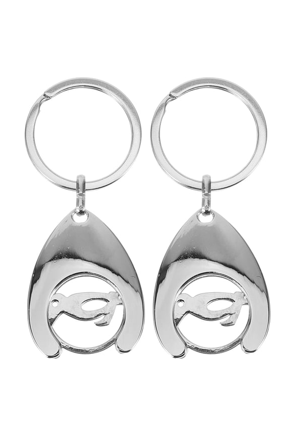 Lightweight Portable Metal Keychain for Grocery Cart Tokens 2Pcs