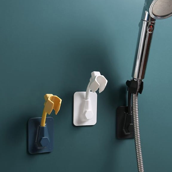 UPOUART 2Pcs Punch Free Shower Base Holder Black Adjustable Shower Head Rack for Home Use