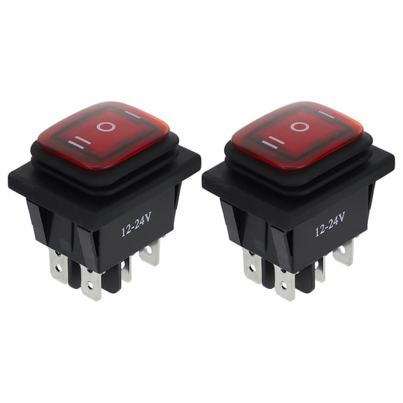 UPOUART 2Pcs Red Electrical Rocker Toggle Switch for Boat Power and Appliance Control with Flame Retardant