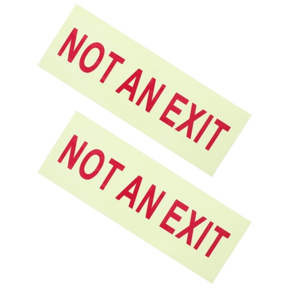 UPOUART 2Pcs Red Plastic Not An Exit Warning Signs Glow in Dark Door Safety Labels for Shops