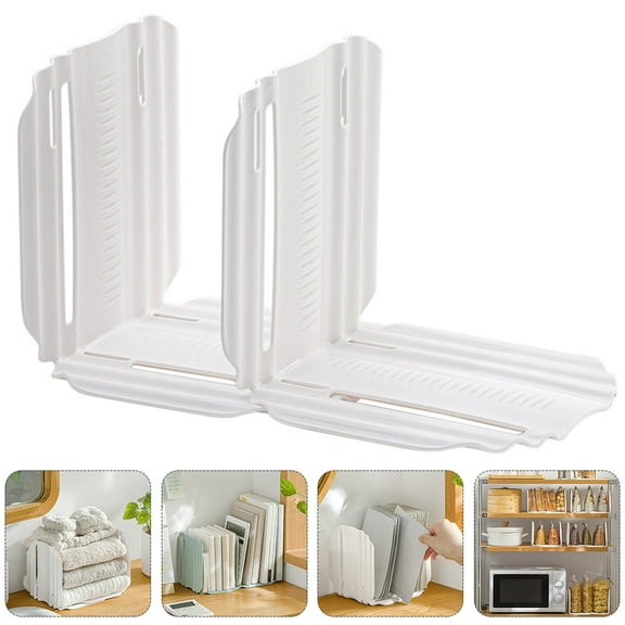UPOUART 2-Pack White Expandable Refrigerator Dividers, Reusable Kitchen Storage Organizer for Home Cabinet Shelves