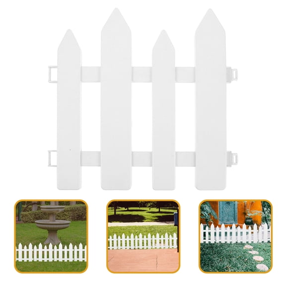 UPOUART 2Pcs Reusable Plastic Garden Fence White Edging for Pathway Separation and Outdoor Use