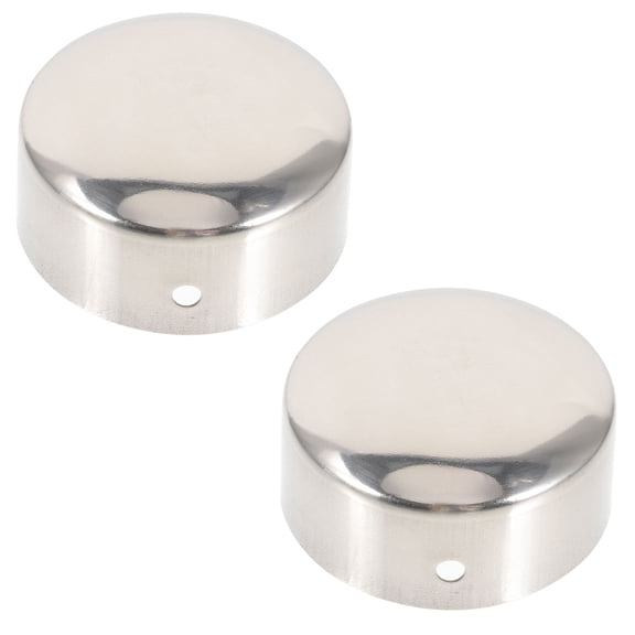 UPOUART 2Pcs Silver Stainless Steel Tube End Caps for Home Handrail Decorative Support