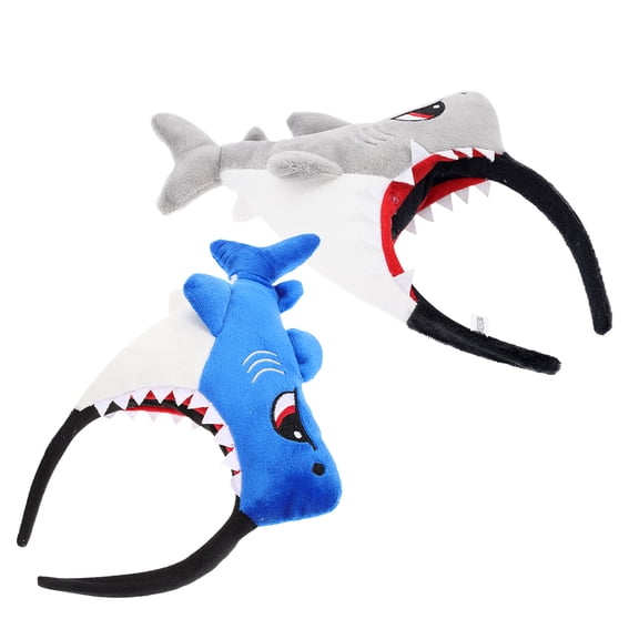 UPOUART 2Pcs Soft Shark Shaped Headband Versatile Ocean Costume and Festival Hair Hoop